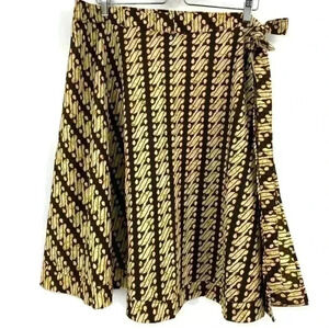 Tropiko By Kultura Brown and Beige Wrap Skirt Size OS‎